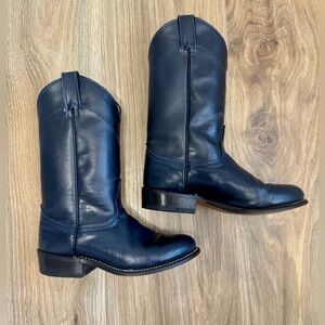 Laredo Women's Navy Blue Leather Roper Cowboy Boots - Size 5.5M